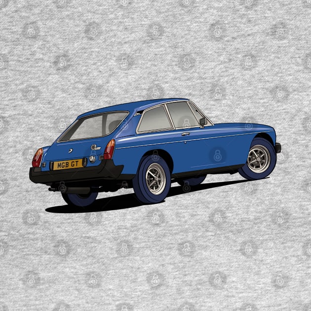 Blue 1975 MGB GT Coupe rear by Webazoot